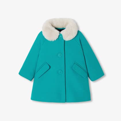 Manteau bébé fille vert roseau