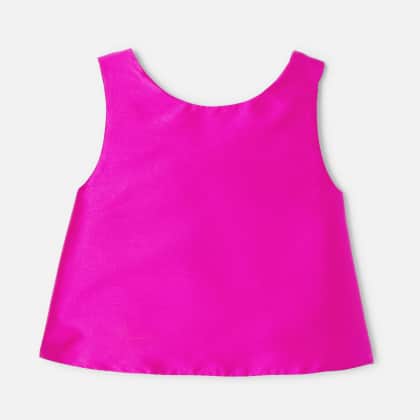 Top enfant fille en satin rose