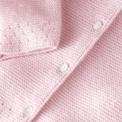 Pink wool baby girl cardigan